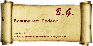 Braunauer Gedeon névjegykártya